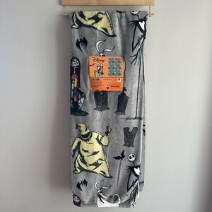 New Disney Nightmare Before Christmas Throw Blanket Halloween Grey Jack Oogie